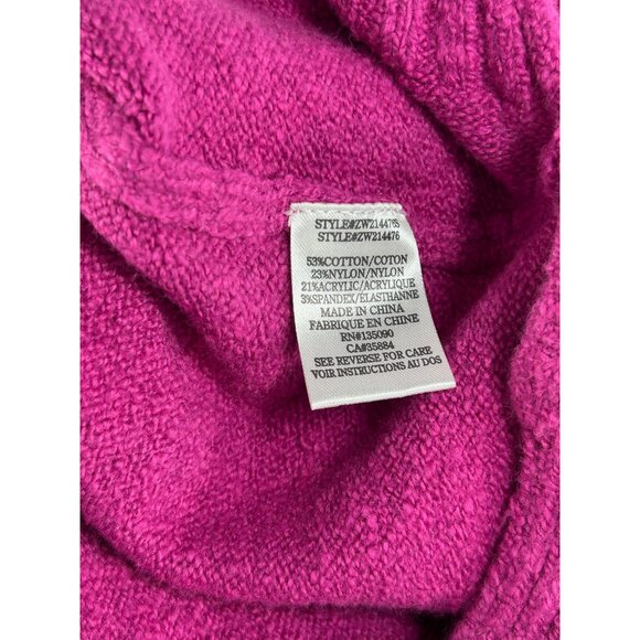 Z SUPPLY Autumn Oversize VNeck Sweater Sz L Magenta Pink Tunic Cotton Knit Blend - Picture 8 of 9